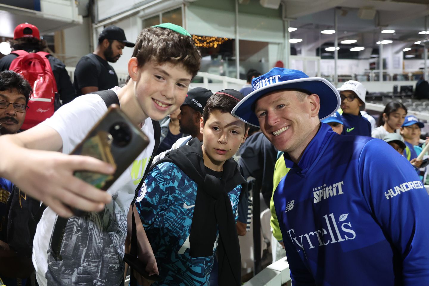 Selfie time with London Spirit captain Eoin Morgan